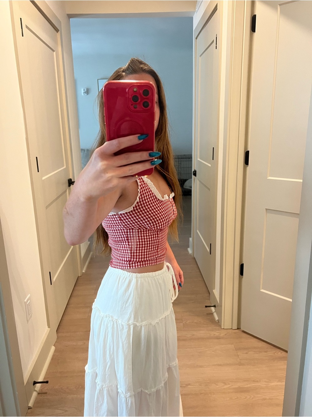CUTE Coquette Red Gingham Top - Picture 3 of 6